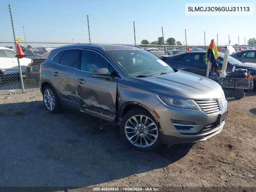 2016 Lincoln Mkc Reserve VIN: 5LMCJ3C96GUJ31113 Lot: 40509930