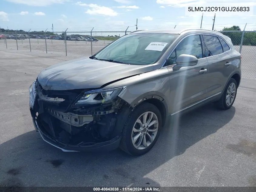 2016 Lincoln Mkc Select VIN: 5LMCJ2C91GUJ26833 Lot: 40843038