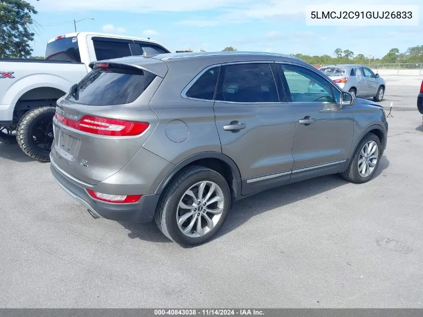 2016 Lincoln Mkc Select VIN: 5LMCJ2C91GUJ26833 Lot: 40843038