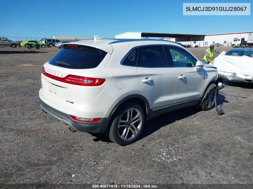 2016 Lincoln Mkc Reserve VIN: 5LMCJ3D91GUJ28067 Lot: 40871419