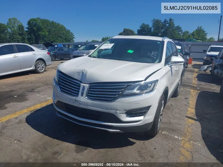 2017 Lincoln Mkc Select VIN: 5LMCJ2C91HUL02085 Lot: 39609202