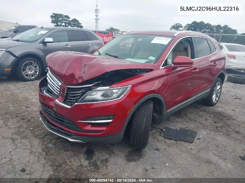 5LMCJ2C96HUL22316 2017 Lincoln Mkc Select