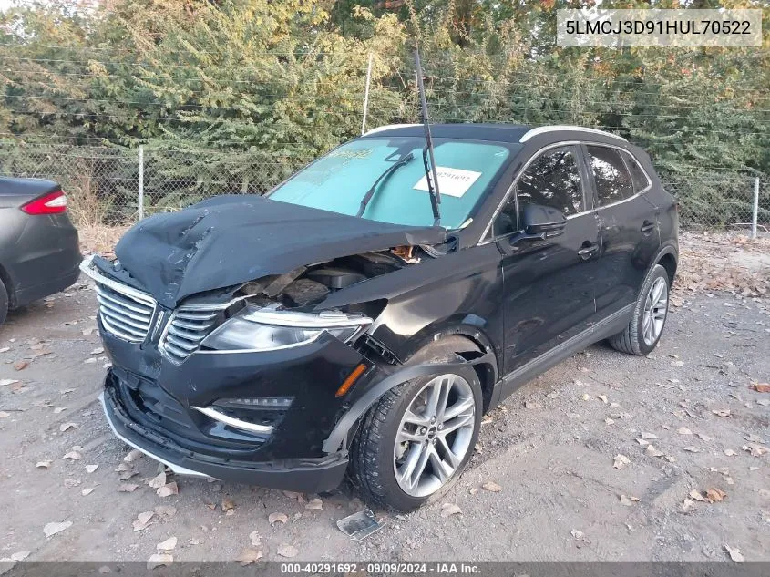 5LMCJ3D91HUL70522 2017 Lincoln Mkc Reserve