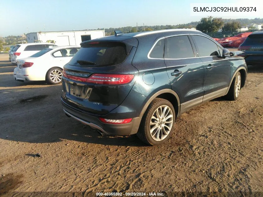 5LMCJ3C92HUL09374 2017 Lincoln Mkc Reserve