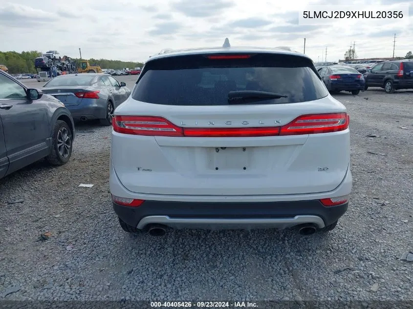 2017 Lincoln Mkc Select VIN: 5LMCJ2D9XHUL20356 Lot: 40405426