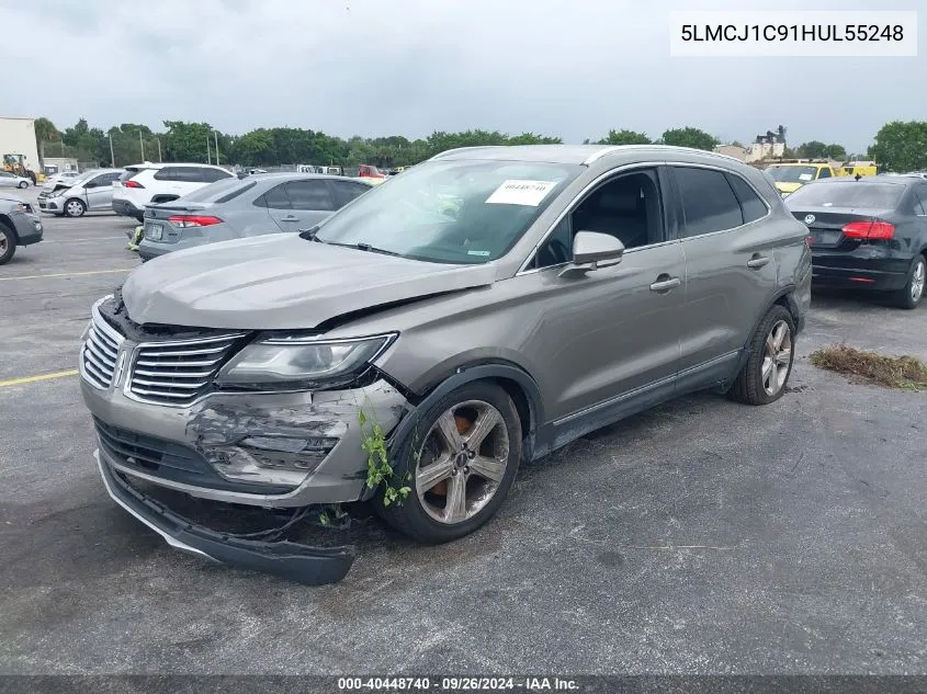 2017 Lincoln Mkc Premier VIN: 5LMCJ1C91HUL55248 Lot: 40448740