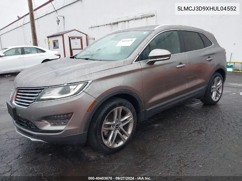 2017 Lincoln Mkc Reserve VIN: 5LMCJ3D9XHUL04552 Lot: 40453670