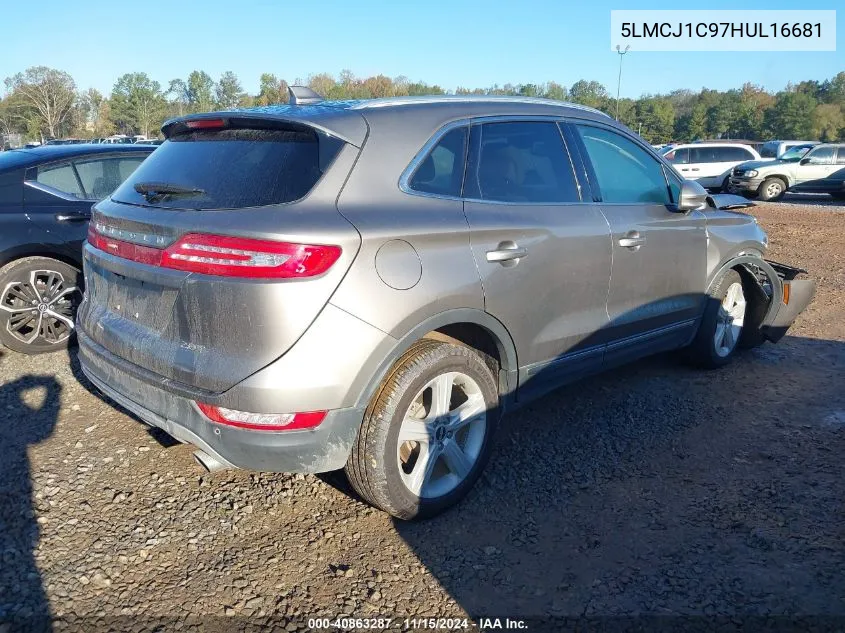 2017 Lincoln Mkc Premiere VIN: 5LMCJ1C97HUL16681 Lot: 40863287