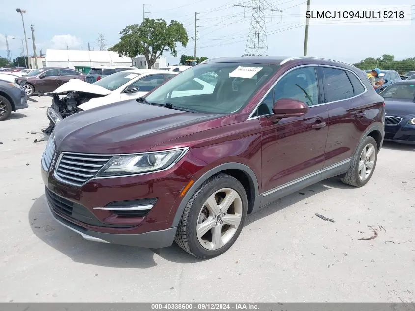 2018 Lincoln Mkc Premiere VIN: 5LMCJ1C94JUL15218 Lot: 40338600