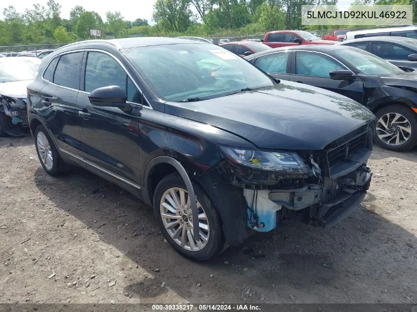 2019 Lincoln Mkc Standard VIN: 5LMCJ1D92KUL46922 Lot: 39335217