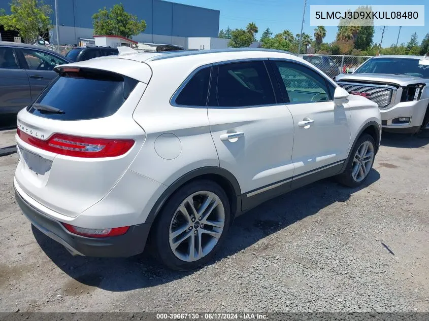 2019 Lincoln Mkc Reserve VIN: 5LMCJ3D9XKUL08480 Lot: 39667130