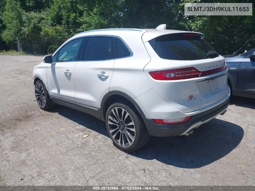 2019 Lincoln Mkc Reserve VIN: 5LMTJ3DH9KUL11653 Lot: 39782968