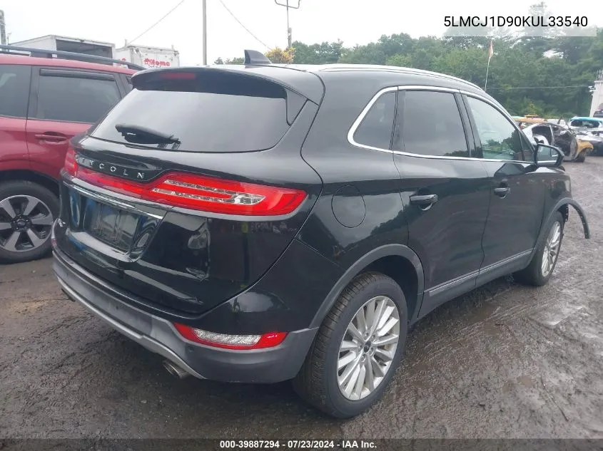 5LMCJ1D90KUL33540 2019 Lincoln Mkc Standard