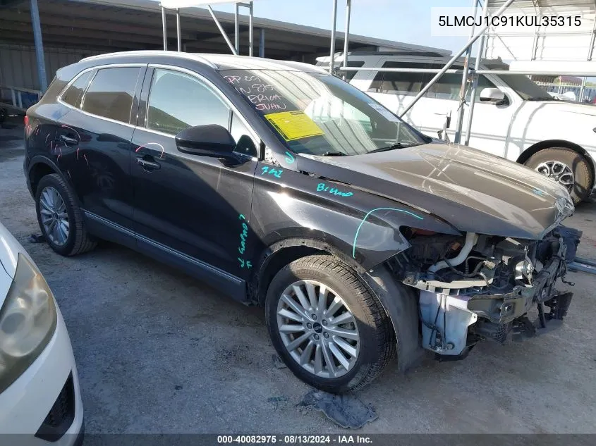 2019 Lincoln Mkc Standard VIN: 5LMCJ1C91KUL35315 Lot: 40082975