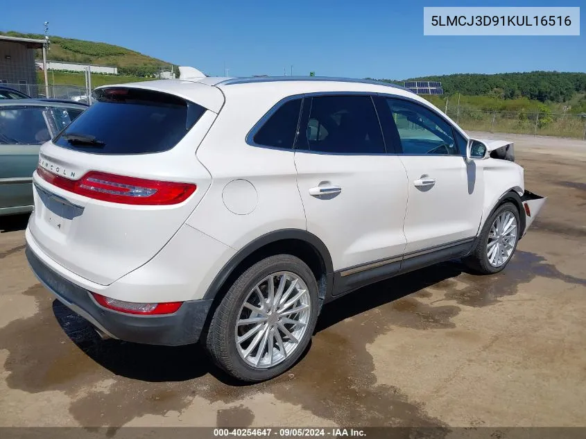 2019 Lincoln Mkc Reserve VIN: 5LMCJ3D91KUL16516 Lot: 40254647