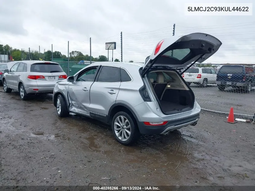 2019 Lincoln Mkc Select VIN: 5LMCJ2C93KUL44622 Lot: 40285266