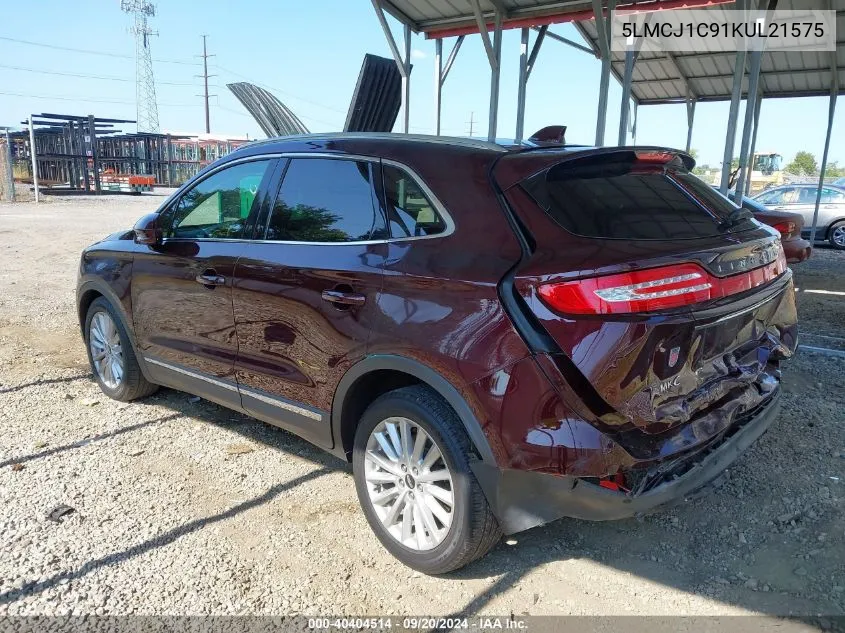 2019 Lincoln Mkc Standard VIN: 5LMCJ1C91KUL21575 Lot: 40404514