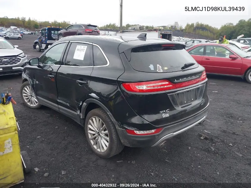 2019 Lincoln Mkc VIN: 5LMCJ1D98KUL39439 Lot: 40432932