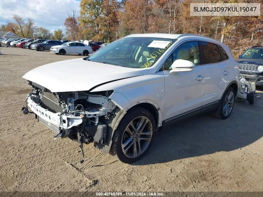 2019 Lincoln Mkc Reserve VIN: 5LMCJ3D97KUL19047 Lot: 40769769