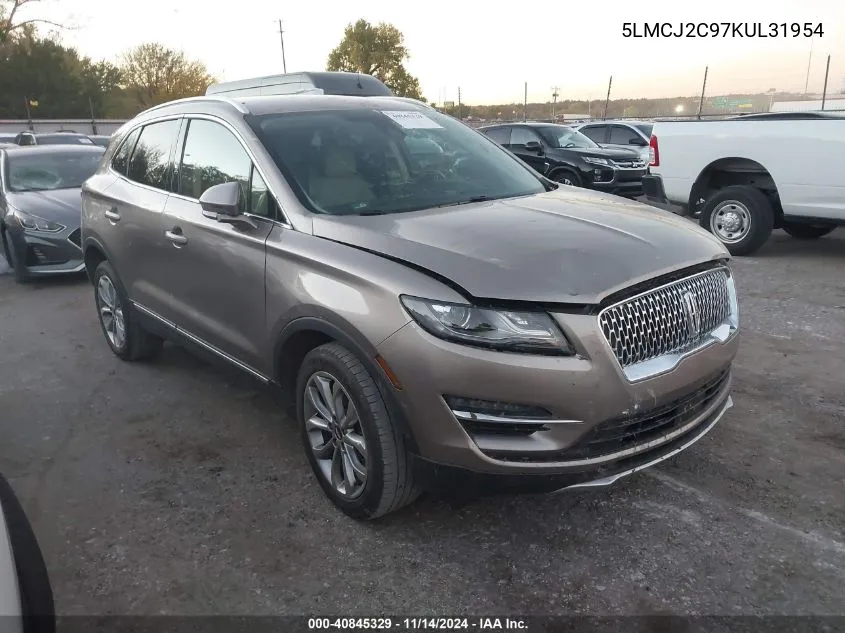 2019 Lincoln Mkc Select VIN: 5LMCJ2C97KUL31954 Lot: 40845329