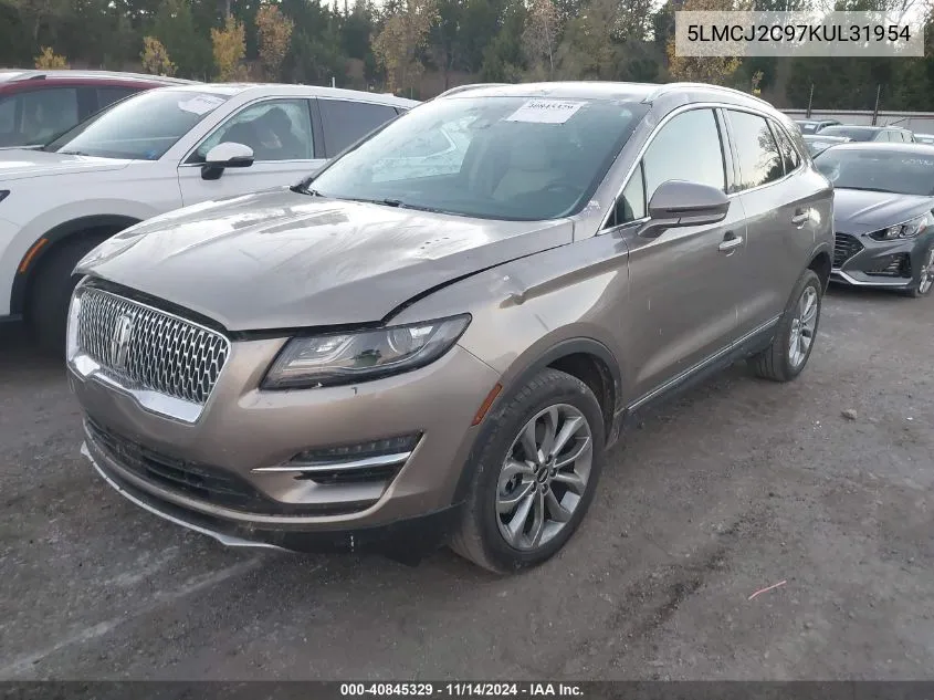 2019 Lincoln Mkc Select VIN: 5LMCJ2C97KUL31954 Lot: 40845329