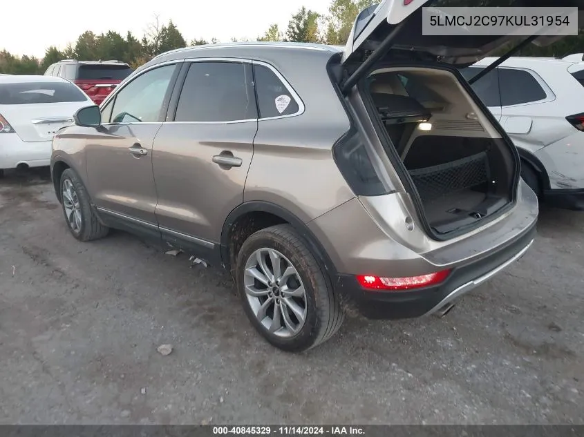 2019 Lincoln Mkc Select VIN: 5LMCJ2C97KUL31954 Lot: 40845329