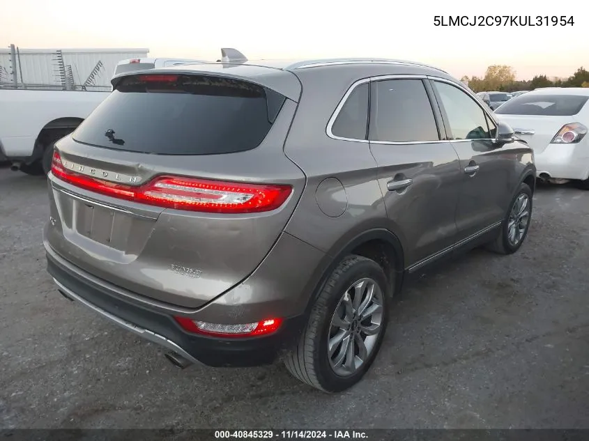 2019 Lincoln Mkc Select VIN: 5LMCJ2C97KUL31954 Lot: 40845329