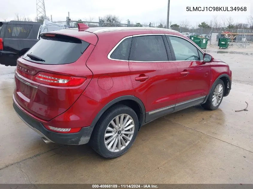 2019 Lincoln Mkc Standard VIN: 5LMCJ1C98KUL34968 Lot: 40868189