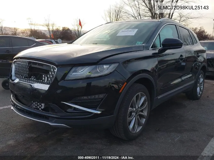 2019 Lincoln Mkc Select VIN: 5LMCJ2D98KUL25143 Lot: 40902011