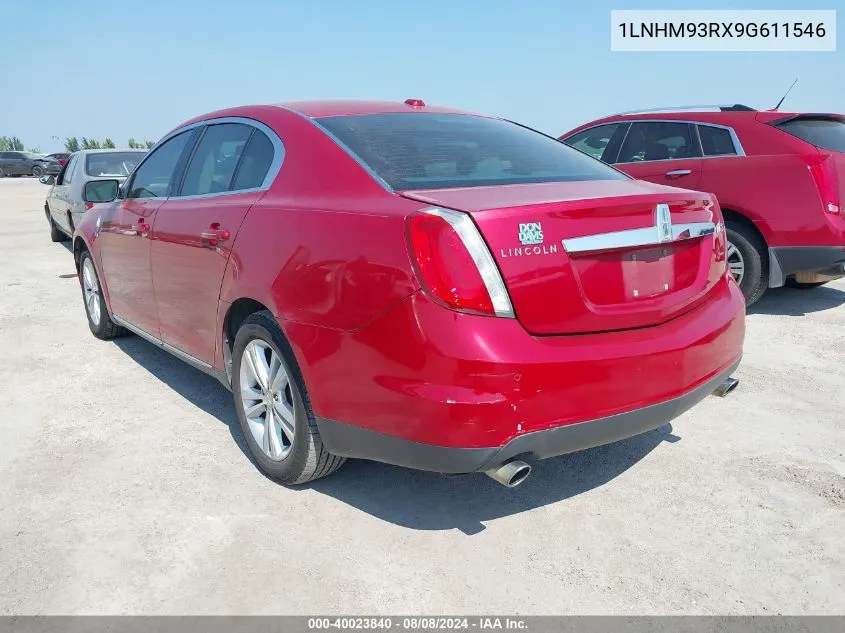 2009 Lincoln Mks VIN: 1LNHM93RX9G611546 Lot: 40023840