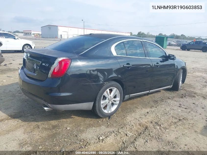 2009 Lincoln Mks VIN: 1LNHM93R19G603853 Lot: 40402890