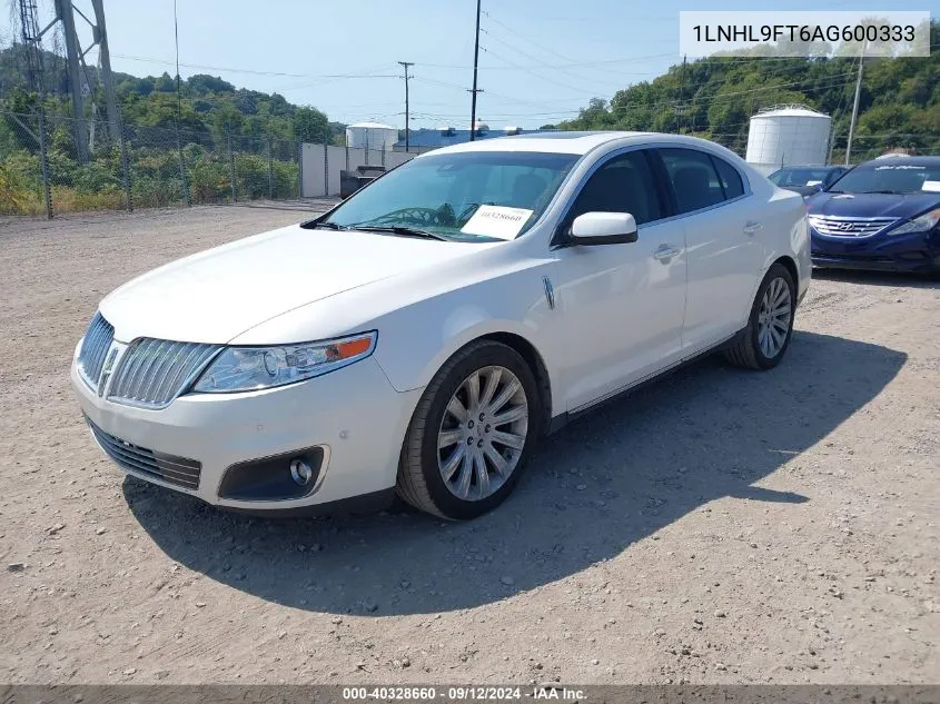 2010 Lincoln Mks Ecoboost VIN: 1LNHL9FT6AG600333 Lot: 40328660