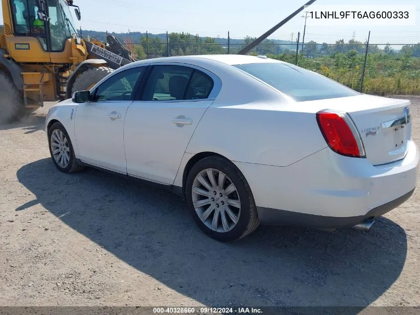 2010 Lincoln Mks Ecoboost VIN: 1LNHL9FT6AG600333 Lot: 40328660