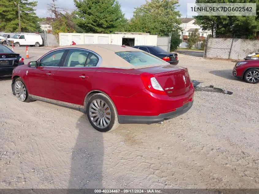 2013 Lincoln Mks VIN: 1LNHL9EK7DG602542 Lot: 40334467