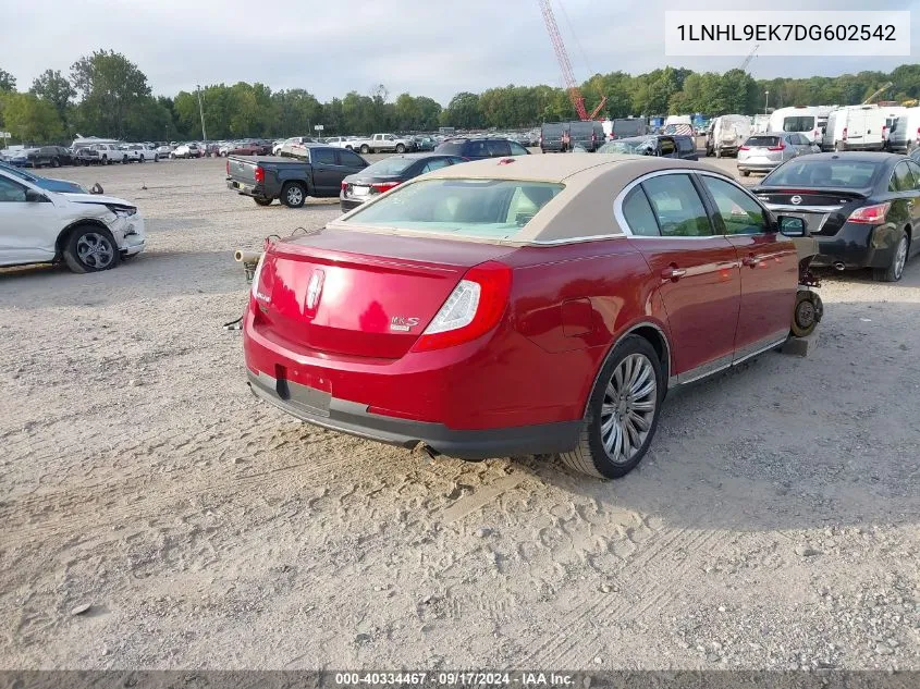 2013 Lincoln Mks VIN: 1LNHL9EK7DG602542 Lot: 40334467