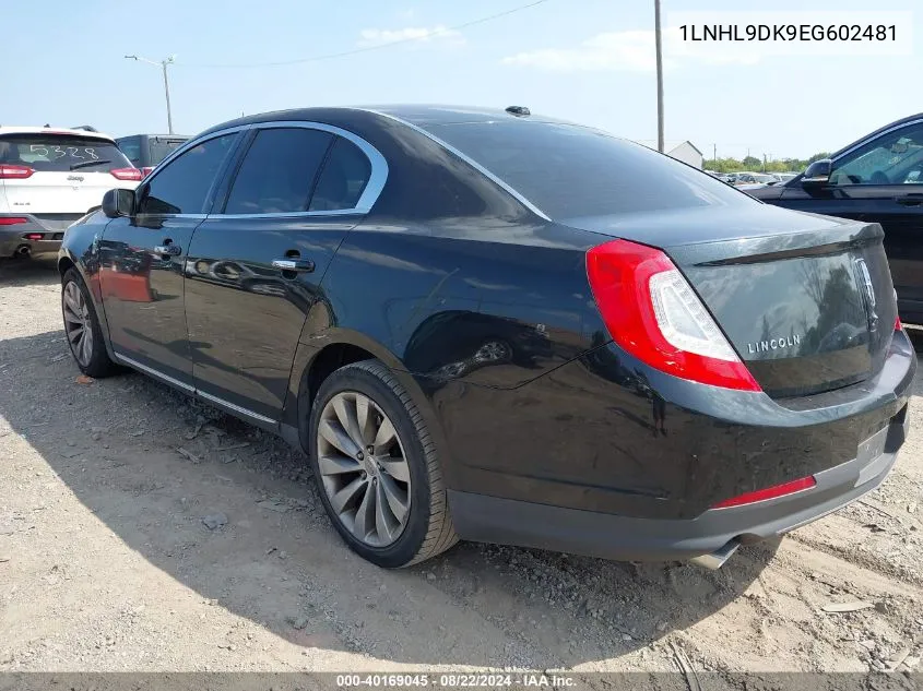 2014 Lincoln Mks VIN: 1LNHL9DK9EG602481 Lot: 40169045