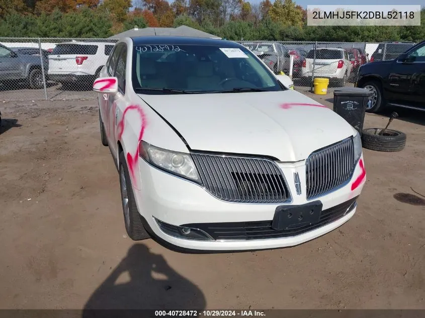 2013 Lincoln Mkt VIN: 2LMHJ5FK2DBL52118 Lot: 40728472