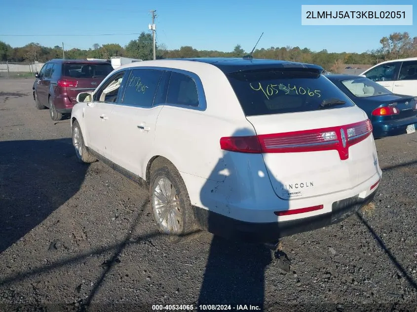 2019 Lincoln Mkt VIN: 2LMHJ5AT3KBL02051 Lot: 40534065