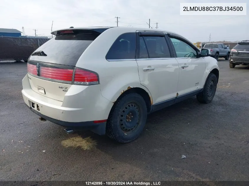 2007 Lincoln Mkx VIN: 2LMDU88C37BJ34500 Lot: 12142895