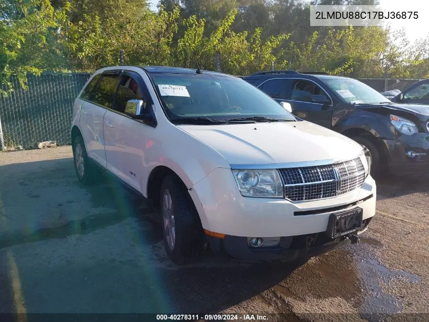 2007 Lincoln Mkx VIN: 2LMDU88C17BJ36875 Lot: 40278311