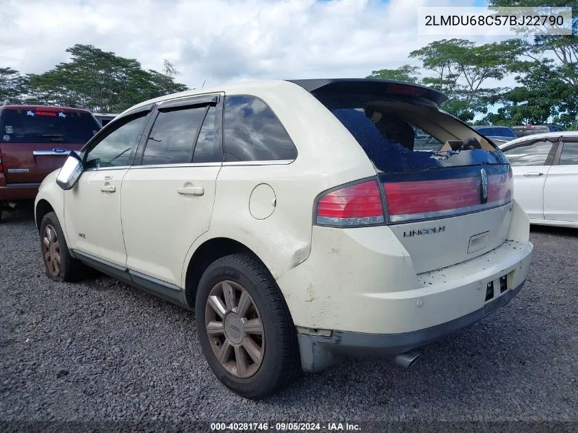 2007 Lincoln Mkx VIN: 2LMDU68C57BJ22790 Lot: 40281746