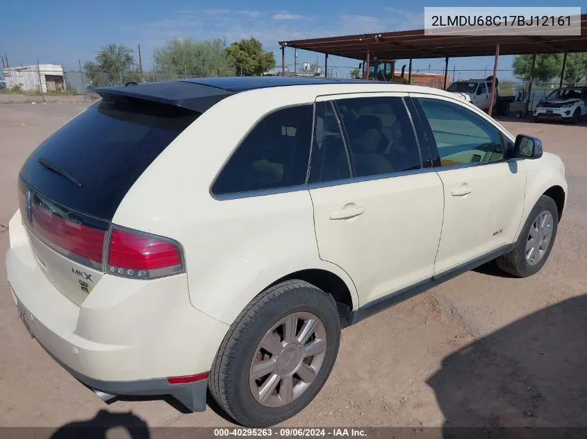 2007 Lincoln Mkx VIN: 2LMDU68C17BJ12161 Lot: 40295263