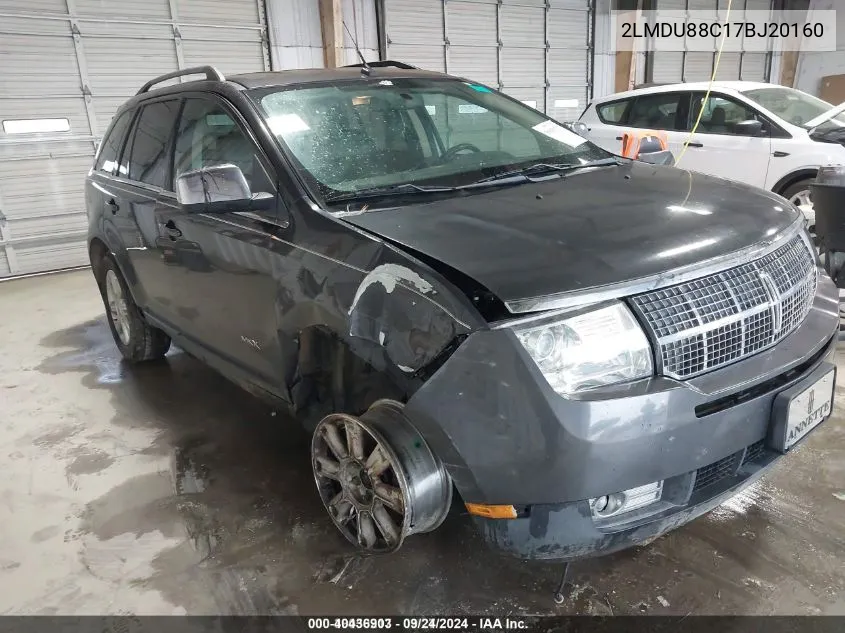 2007 Lincoln Mkx VIN: 2LMDU88C17BJ20160 Lot: 40436903