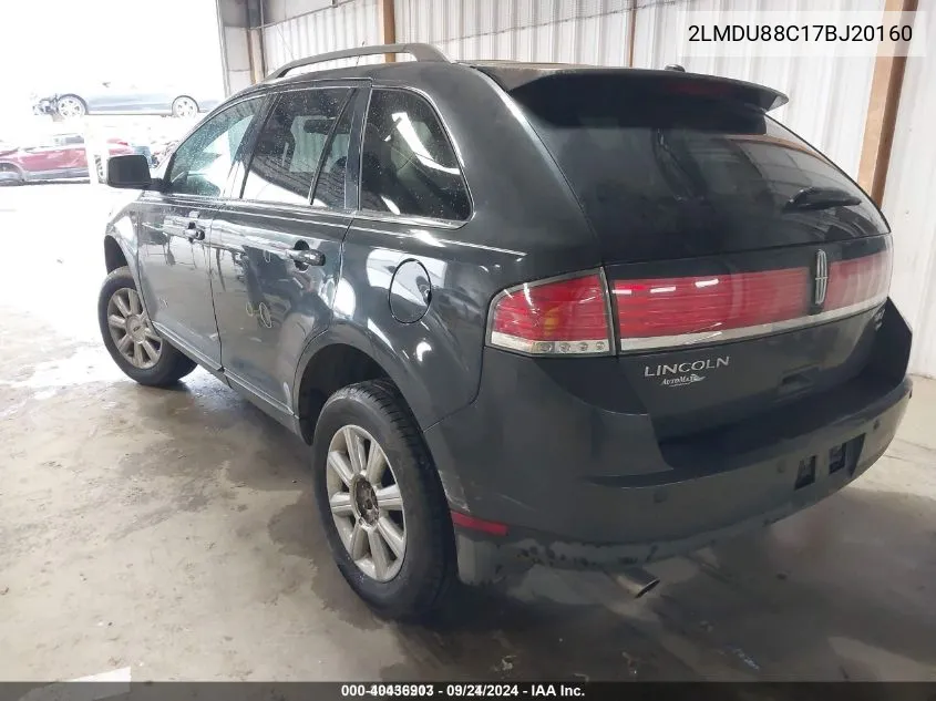 2007 Lincoln Mkx VIN: 2LMDU88C17BJ20160 Lot: 40436903