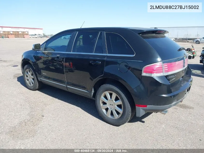 2007 Lincoln Mkx VIN: 2LMDU88C27BJ15002 Lot: 40465134