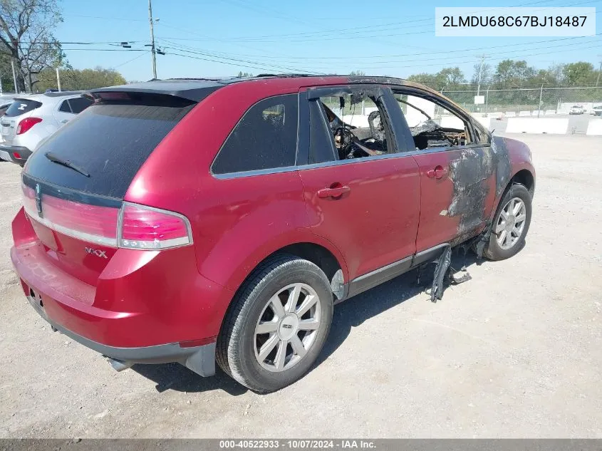 2007 Lincoln Mkx VIN: 2LMDU68C67BJ18487 Lot: 40522933