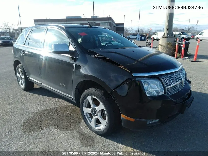 2008 Lincoln Mkx VIN: 2LMDU88C88BJ34736 Lot: 20179599