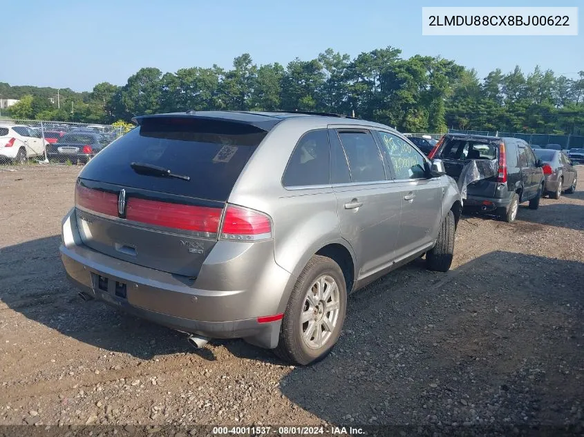 2008 Lincoln Mkx VIN: 2LMDU88CX8BJ00622 Lot: 40011537