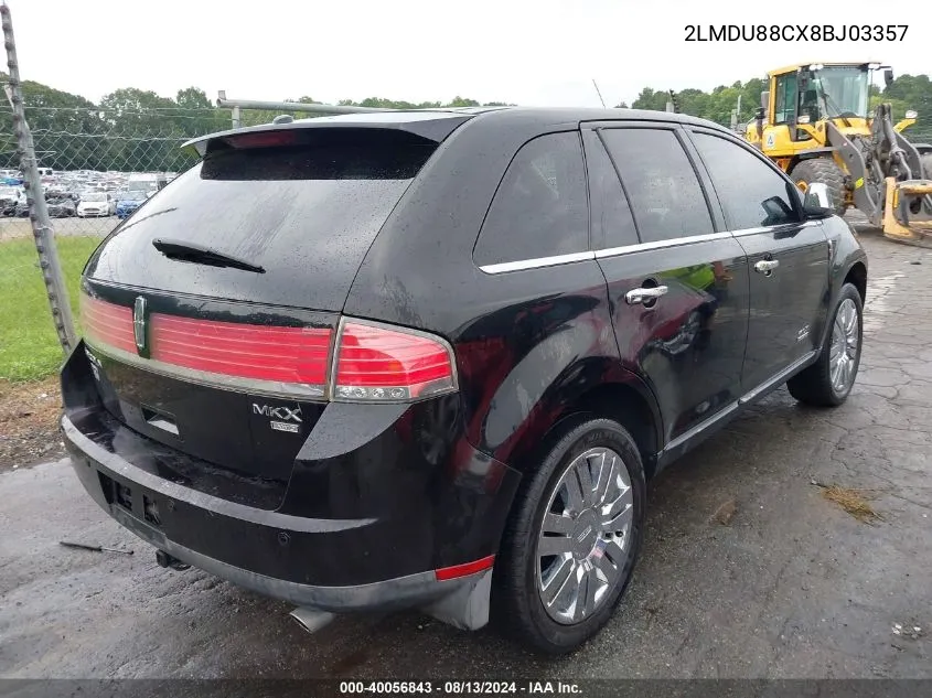 2008 Lincoln Mkx VIN: 2LMDU88CX8BJ03357 Lot: 40056843