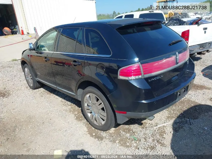 2008 Lincoln Mkx VIN: 2LMDU88C28BJ21738 Lot: 40192871